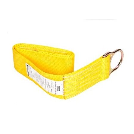 Msa Safety Anchorage Connector Strap, Yellow Nylon, Single D-Ring, 5' 505282